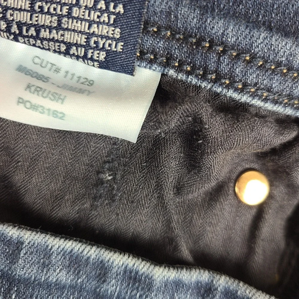 Fidelity Jeans Men 34x28 Blue Slim Straight Jimmy KRUSH Medium Wash Denim HEMMED